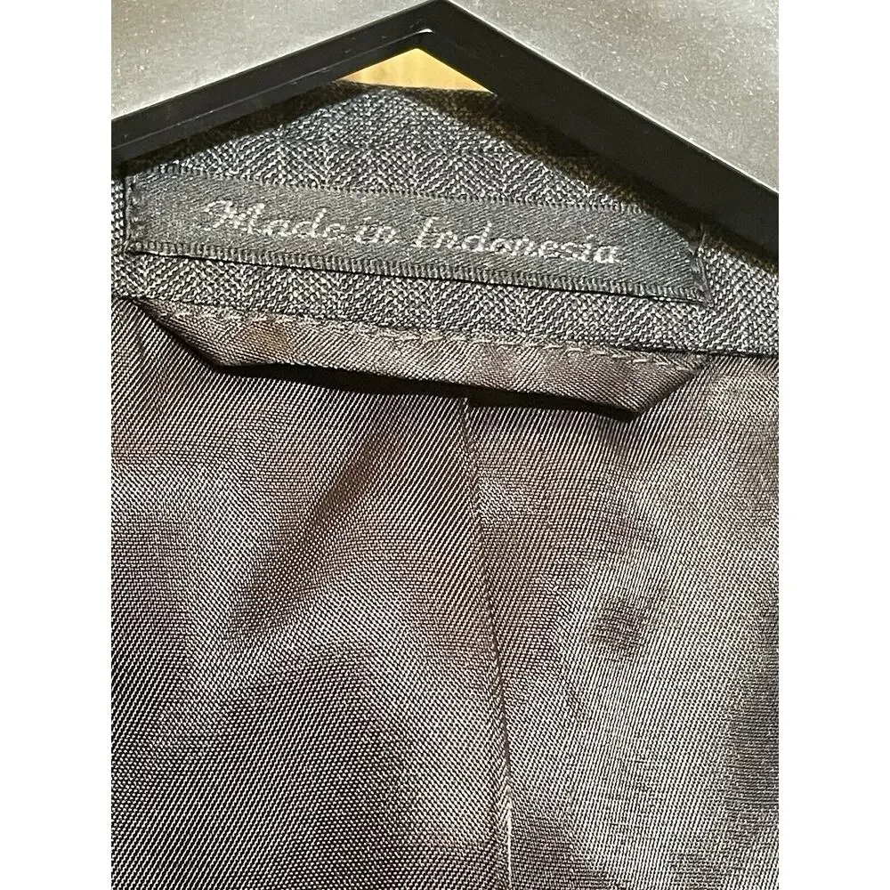 Lauren‎ Ralph Lauren LRL 100% Wool Button Suit Blazer Coat Jacket 52 R Gray